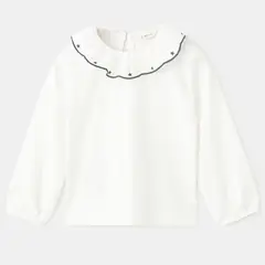 MANGO KIDS - Polera Algodón Bordado Estrellas Bebé Niña