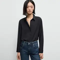 MANGO - Blusa Fluida Manga Larga Mujer