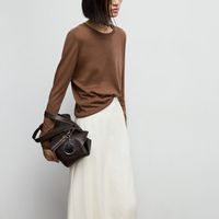 Sweater Punto Fino Cuello Redondo Mujer