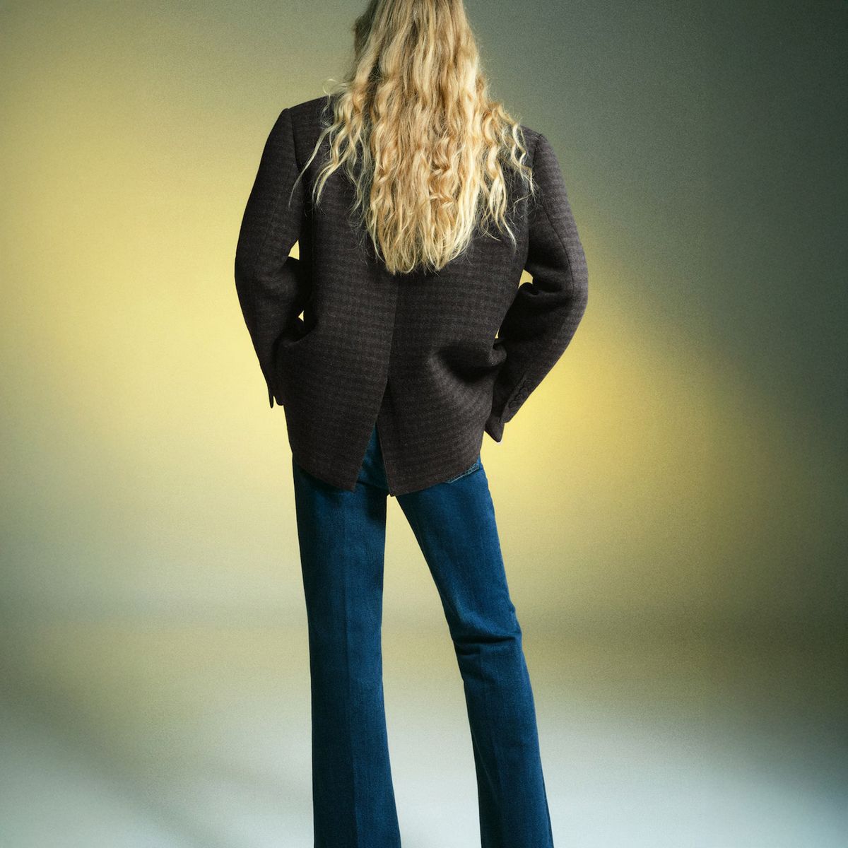 MANGO - Blazer Lana Micro Pata De Gallo Mujer Mango