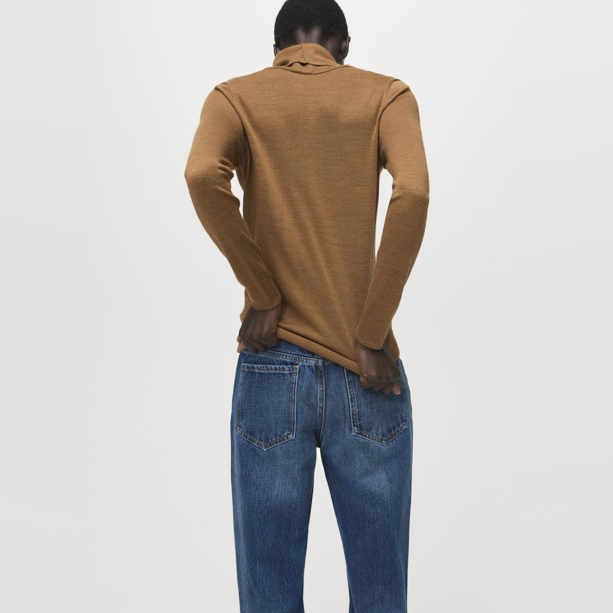 MANGO - Sweater Cuello Alto Mezcla Lana Mujer Mango