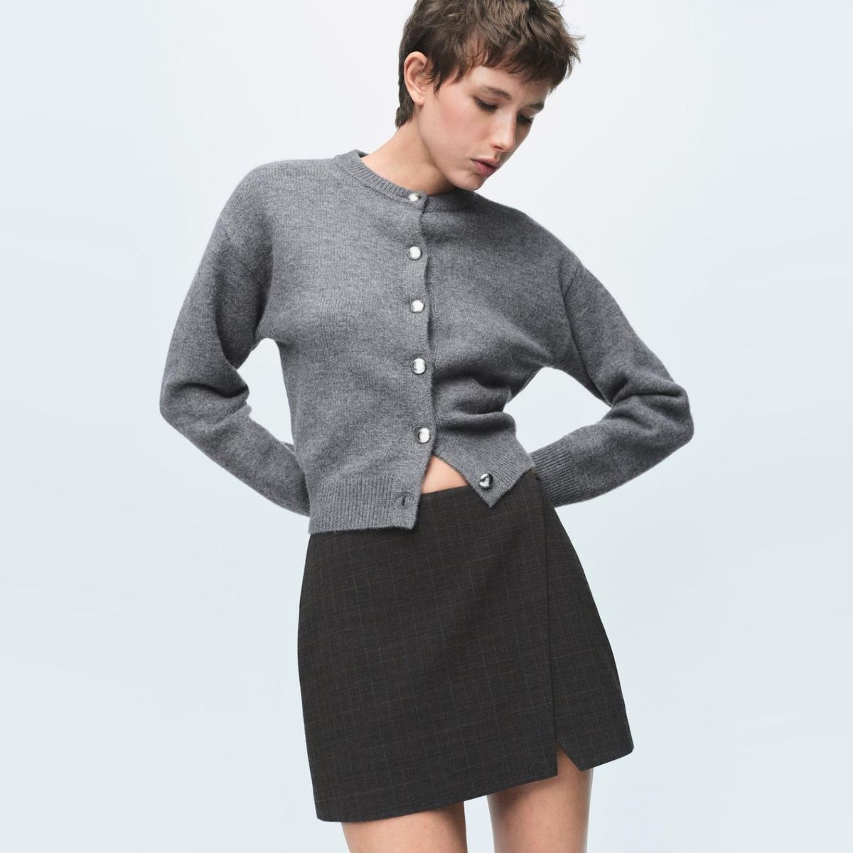 MANGO - Cárdigan Punto Grueso Botones Mujer Mango