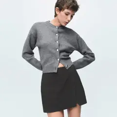 MANGO - Cárdigan Punto Grueso Botones Mujer