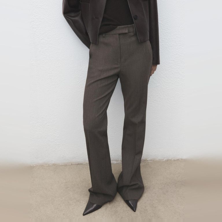 MANGO Pantalón Flare Tiro Medio Mujer