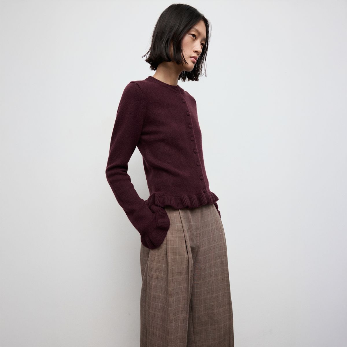 MANGO - Chaleco Punto Volantes Mujer Mango