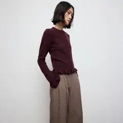 MANGO - Chaleco Punto Volantes Mujer