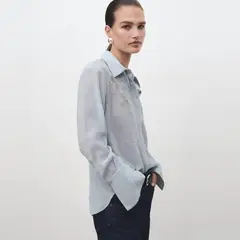 MANGO - Blusa Lyocell Bordada Mujer