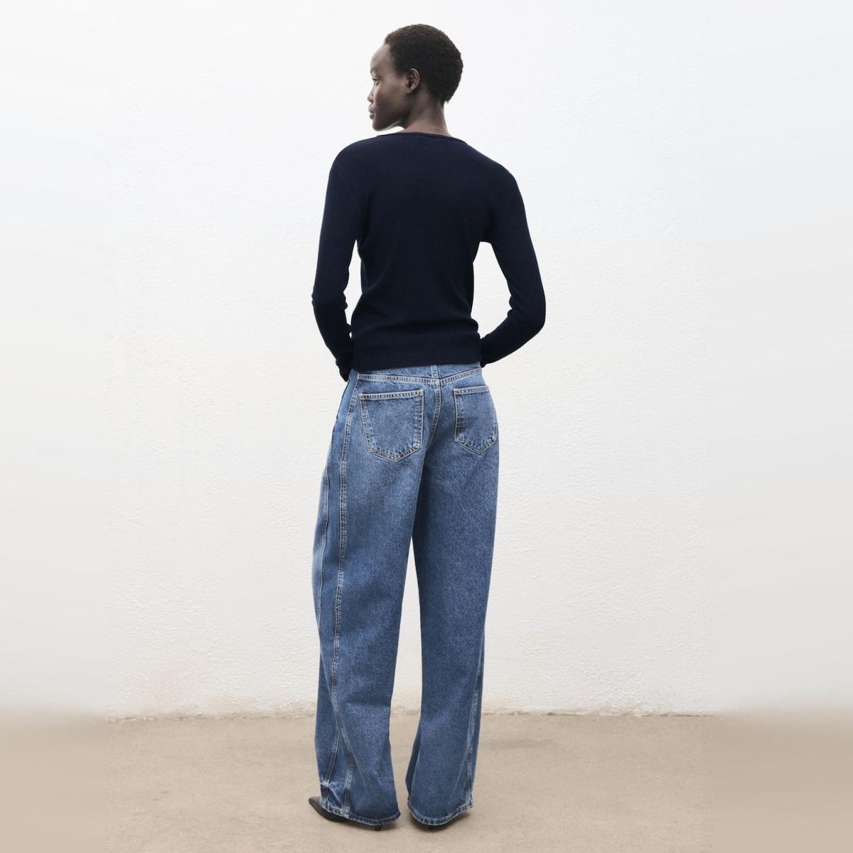 MANGO - Polera Manga Larga Canalé Mujer Mango