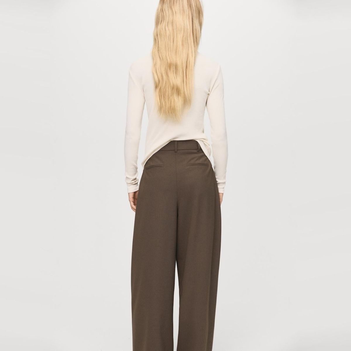 MANGO - Polera Manga Larga Canalé Mujer Mango