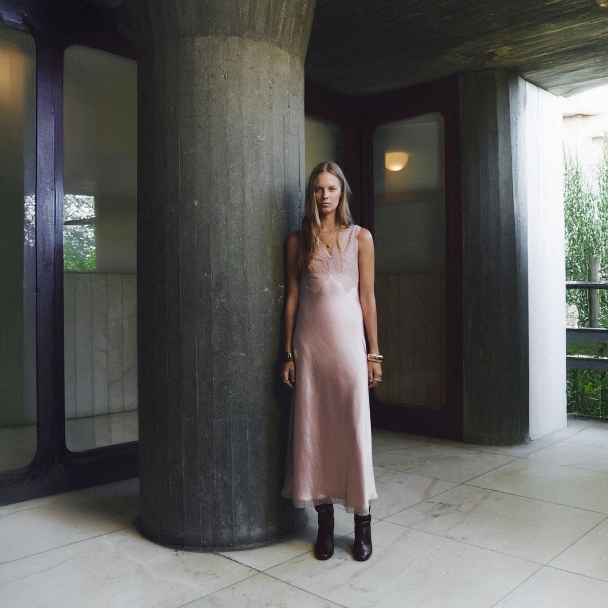 MANGO - Vestido Lencero Satinado Mujer Mango