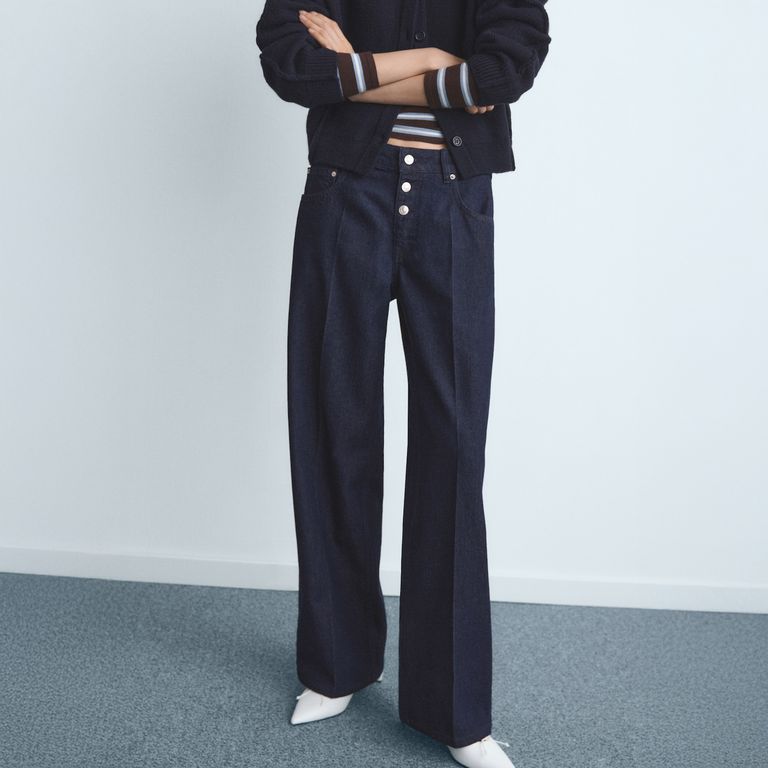 MANGO Jeans Straight Tiro Bajo Mujer