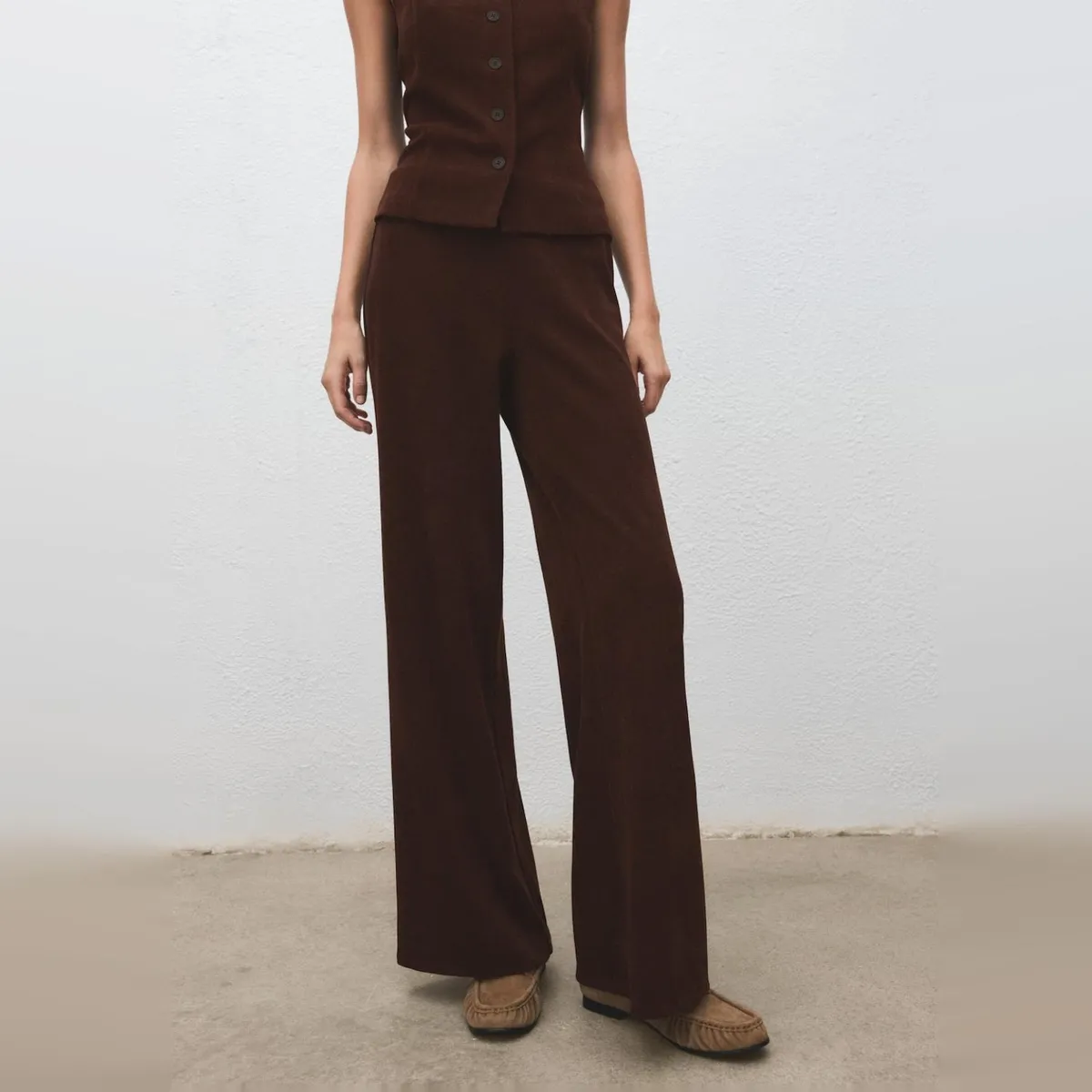 MANGO - Pantalón Pana Cintura Elástica Mujer Mango