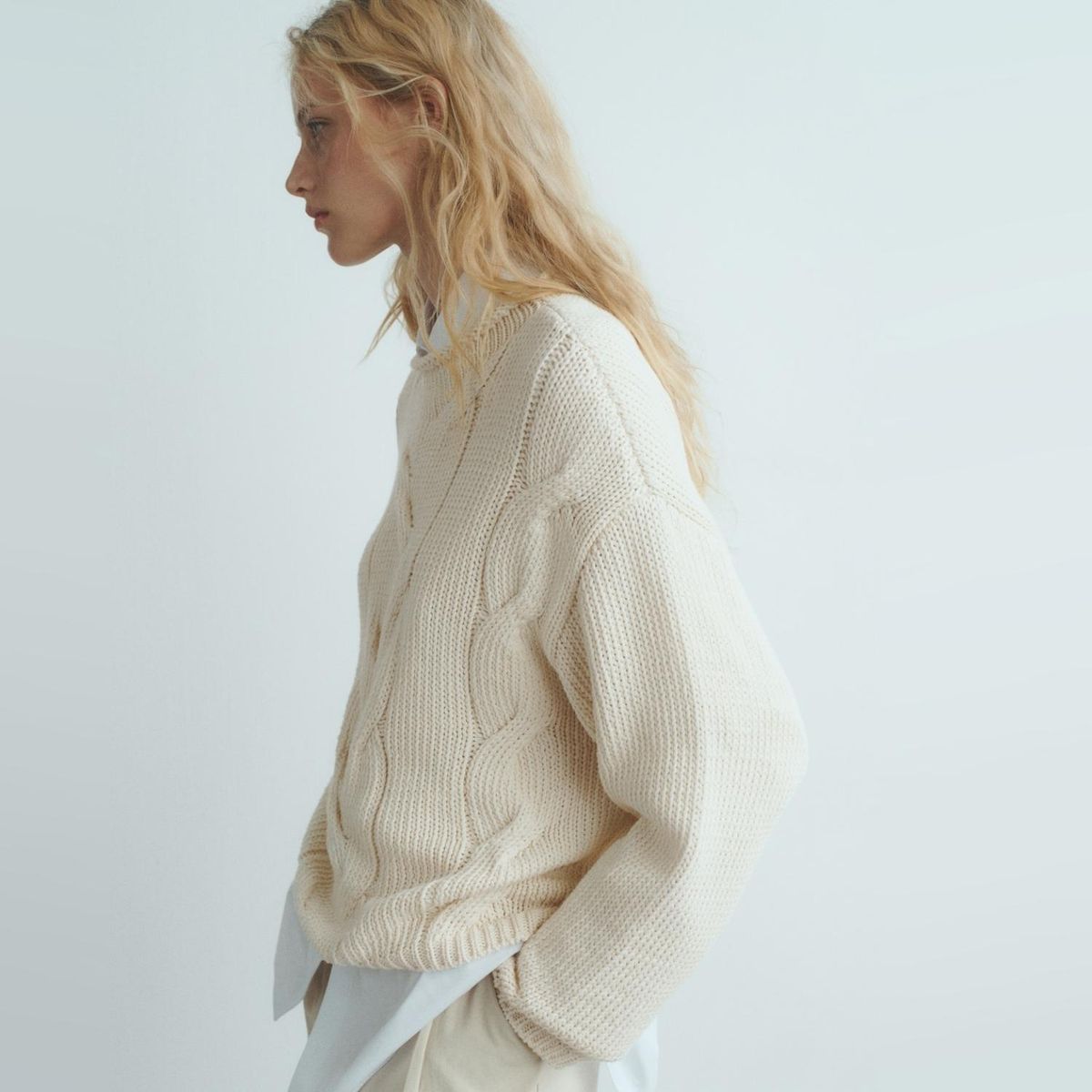 MANGO - Sweater Oversize Trenzado Mujer Mango