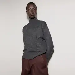 MANGO - Sweater Cuello Alto Canalé Mujer