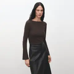 MANGO - Polera Cuello Barco Mujer
