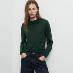 MANGO - Sweater Punto Cuello Drapeado Mujer