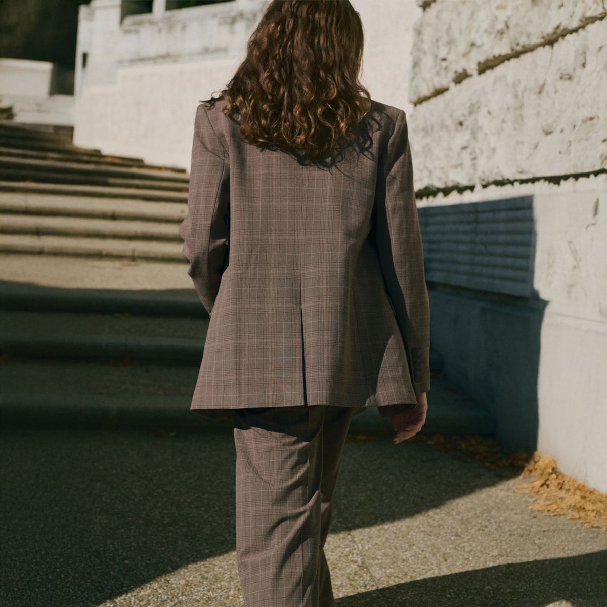 MANGO - Blazer Traje Cuadros Mujer Mango