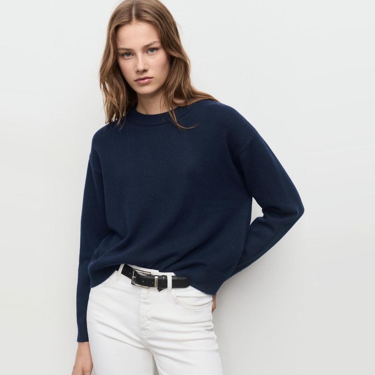 MANGO - Sweater Punto Cuello Redondo Mujer Mango