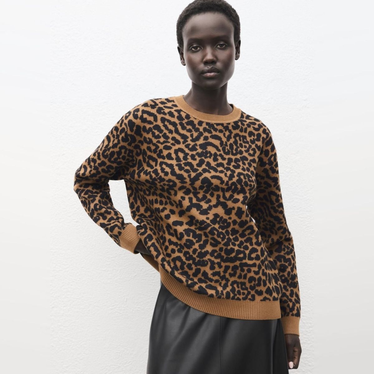 MANGO - Sweater Punto Leopardo Mujer Mango