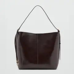 MANGO - Bolso Hombro Acabado Brillante Mujer