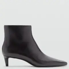 MANGO - Botín Mujer Cuero Café