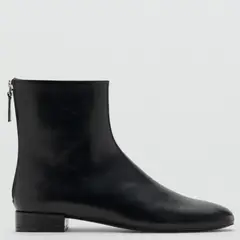 MANGO - Botín Mujer Cuero Negro