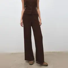 MANGO - Pantalón Pana Cintura Elástica Mujer