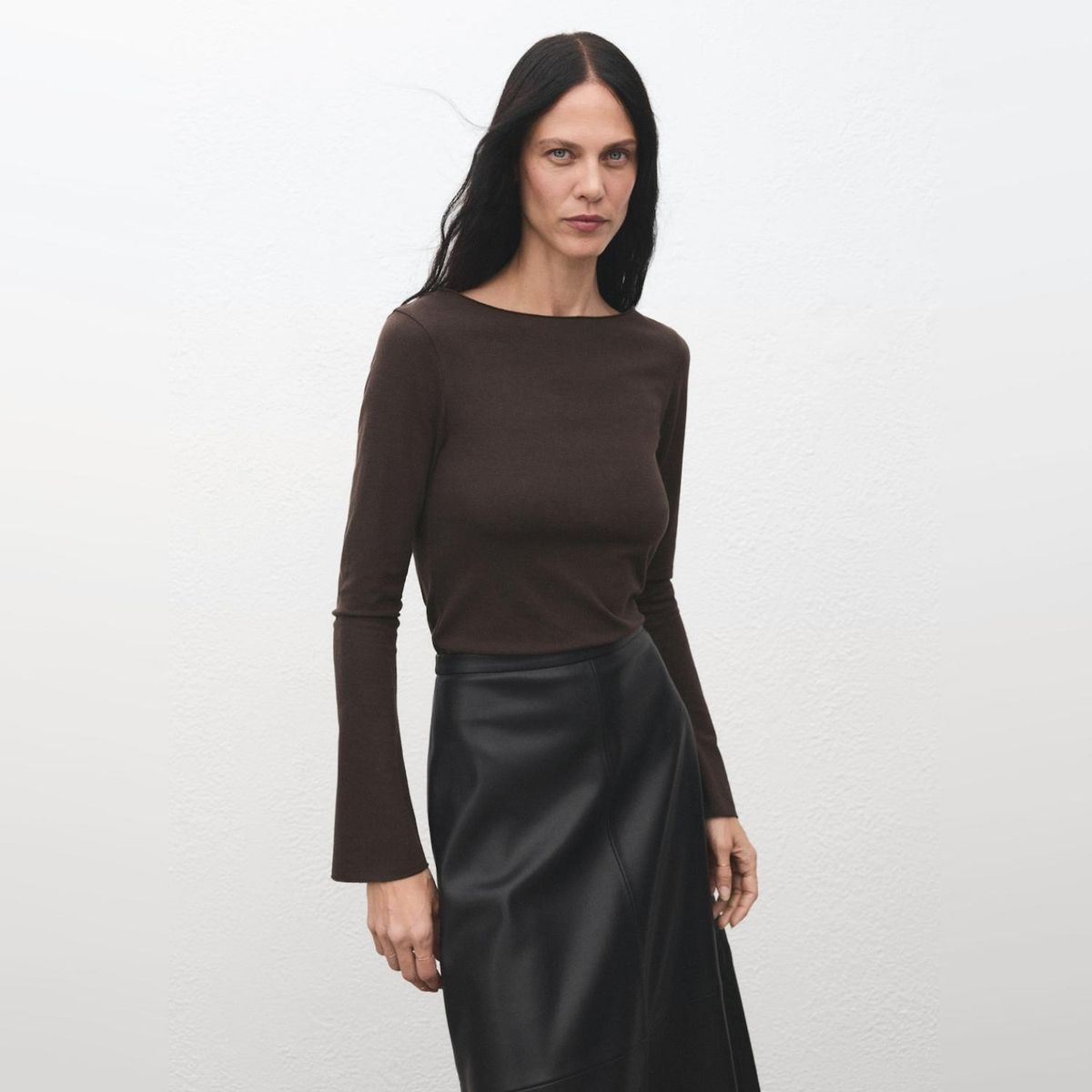 MANGO - Polera Cuello Barco Mujer Mango