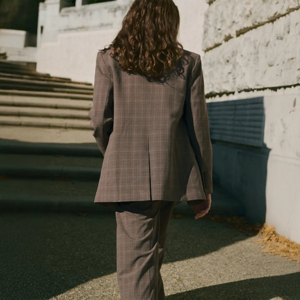 MANGO - Blazer Traje Cuadros Mujer Mango