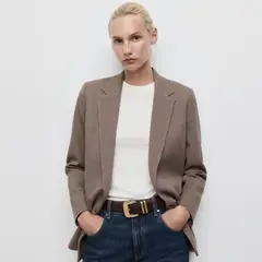 MANGO - Blazer Cruzada Micro Pata De Gallo Mujer