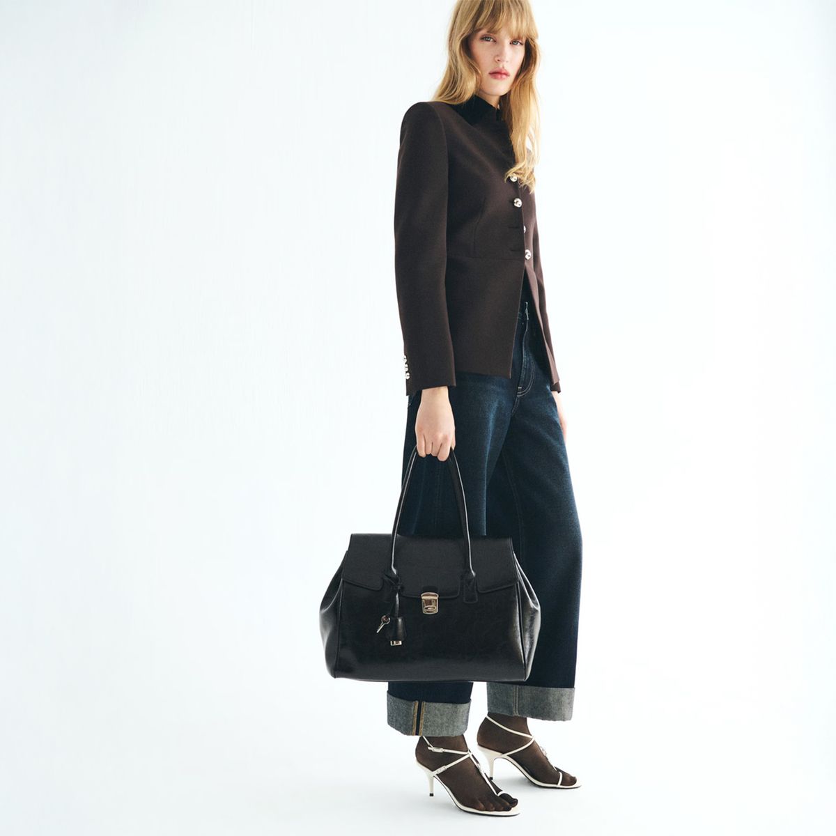 MANGO - Bolso City Solapa Tamaño Medio Mujer Mango