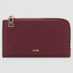 MANGO - Tarjetero Efecto Safiano Cremallera Mujer