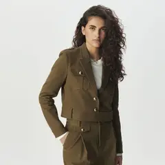IKKS - Chaqueta Gabardina Corta Algodón Mujer