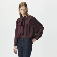 IKKS - Blusa Satinada Amarra Cuello Mujer