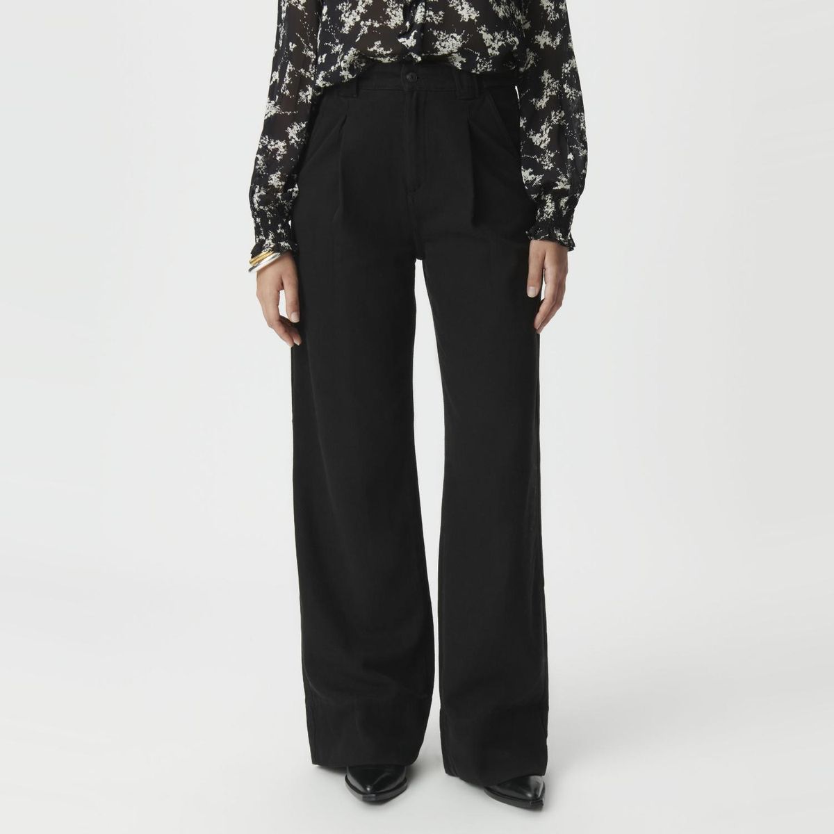 IKKS - Pantalón Sastrero Wide Leg 100% Algodón Mujer Ikks