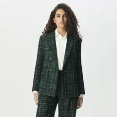 IKKS - Blazer Estampado Escocés Mezcla Algodón-Lana Mujer