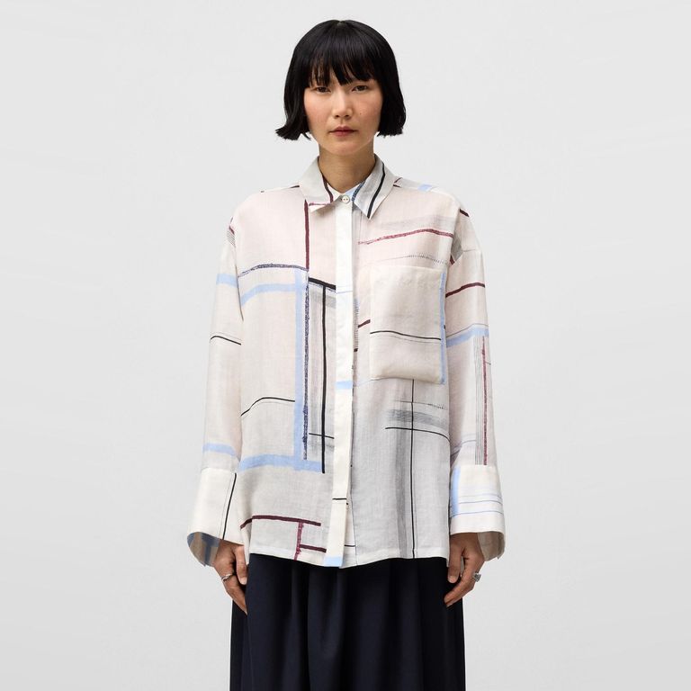 ADOLFO DOMINGUEZ Blusa Estampada Oversize Mujer