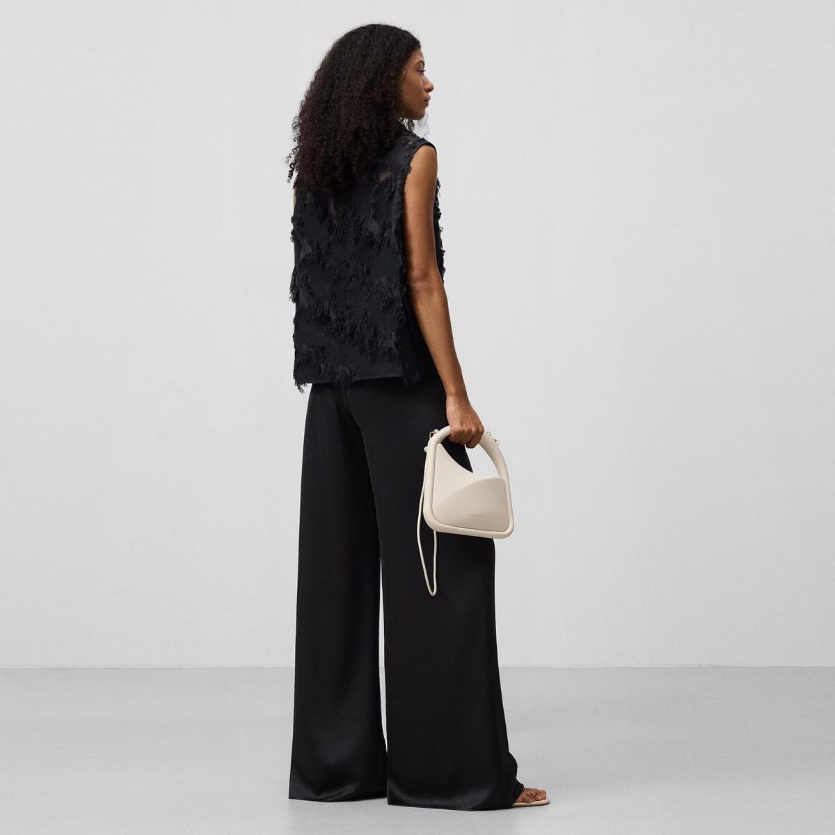 ADOLFO DOMINGUEZ - Top Semitransparente Detalle Flecos Mujer Adolfo Dominguez