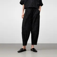 ADOLFO DOMINGUEZ - Pantalón Cuadros Algodón Mujer