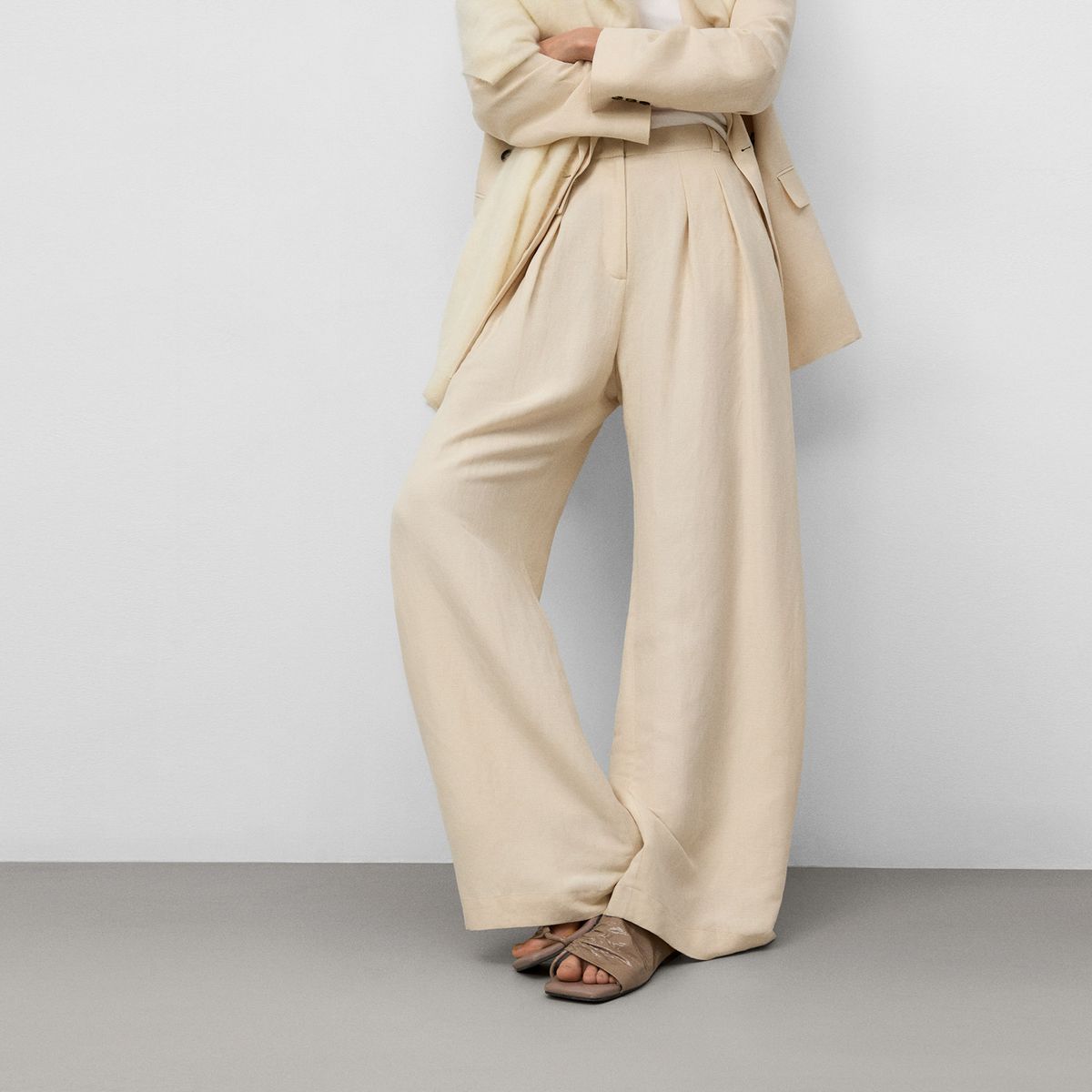 ADOLFO DOMINGUEZ - Pantalón Sastrero Con Lino Mujer Adolfo Dominguez