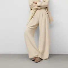 ADOLFO DOMINGUEZ - Pantalón Sastrero Con Lino Mujer