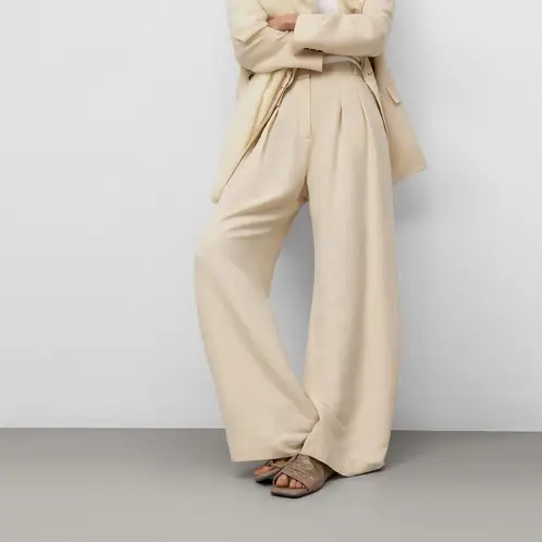 ADOLFO DOMINGUEZ - Pantalón Sastrero Con Lino Mujer