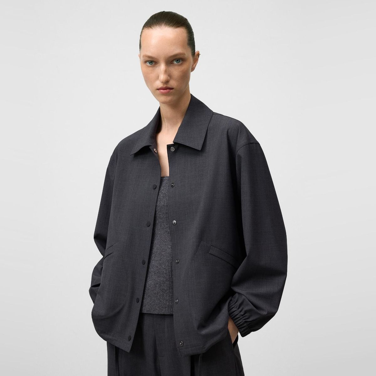 ADOLFO DOMINGUEZ - Sobrecamisa Lana Mujer Adolfo Dominguez