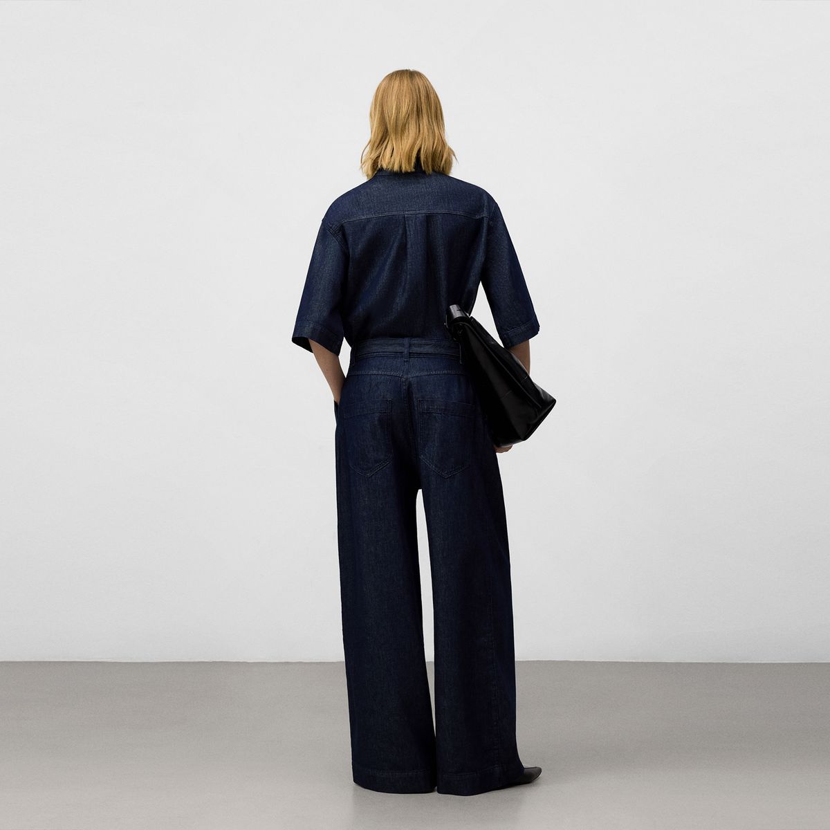 ADOLFO DOMINGUEZ - Pantalón Ancho Denim 100% Algodón Mujer Adolfo Dominguez