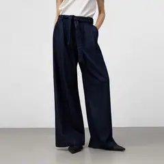 ADOLFO DOMINGUEZ - Pantalón Ancho Denim 100% Algodón Mujer