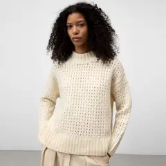 ADOLFO DOMINGUEZ - Chaleco Punto Calado 100% Lana Mujer