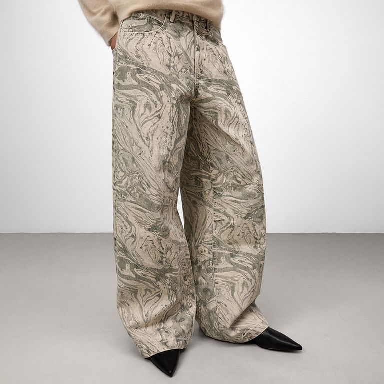 Pantalón Ancho Estampado 100% Algodón Mujer