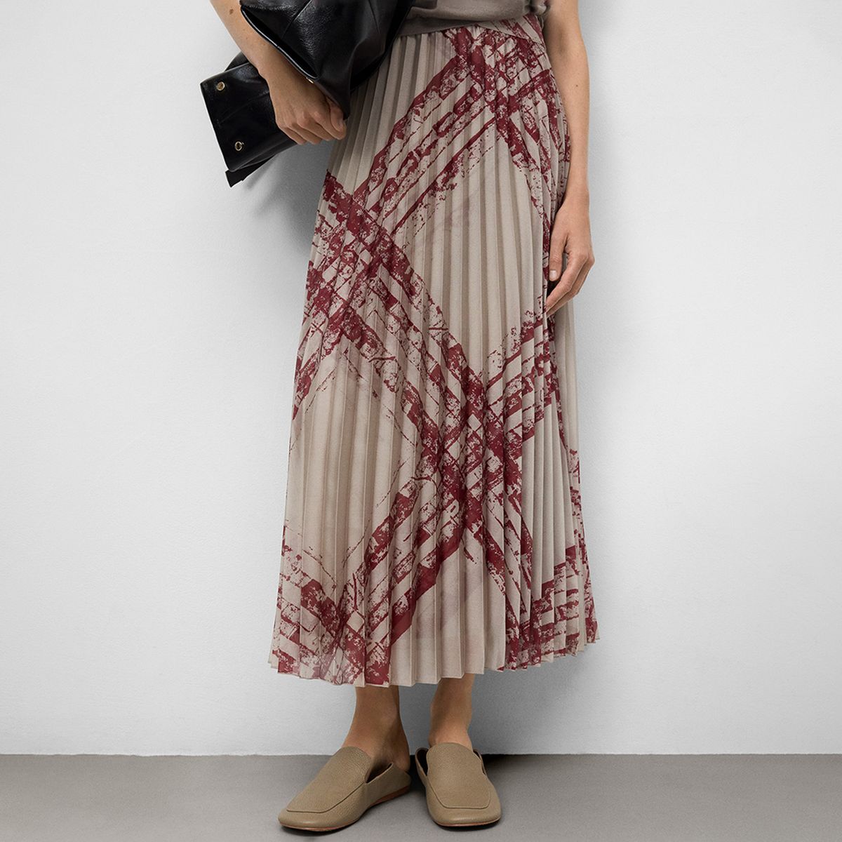 ADOLFO DOMINGUEZ - Falda Plisada Estampada Mujer Adolfo Dominguez