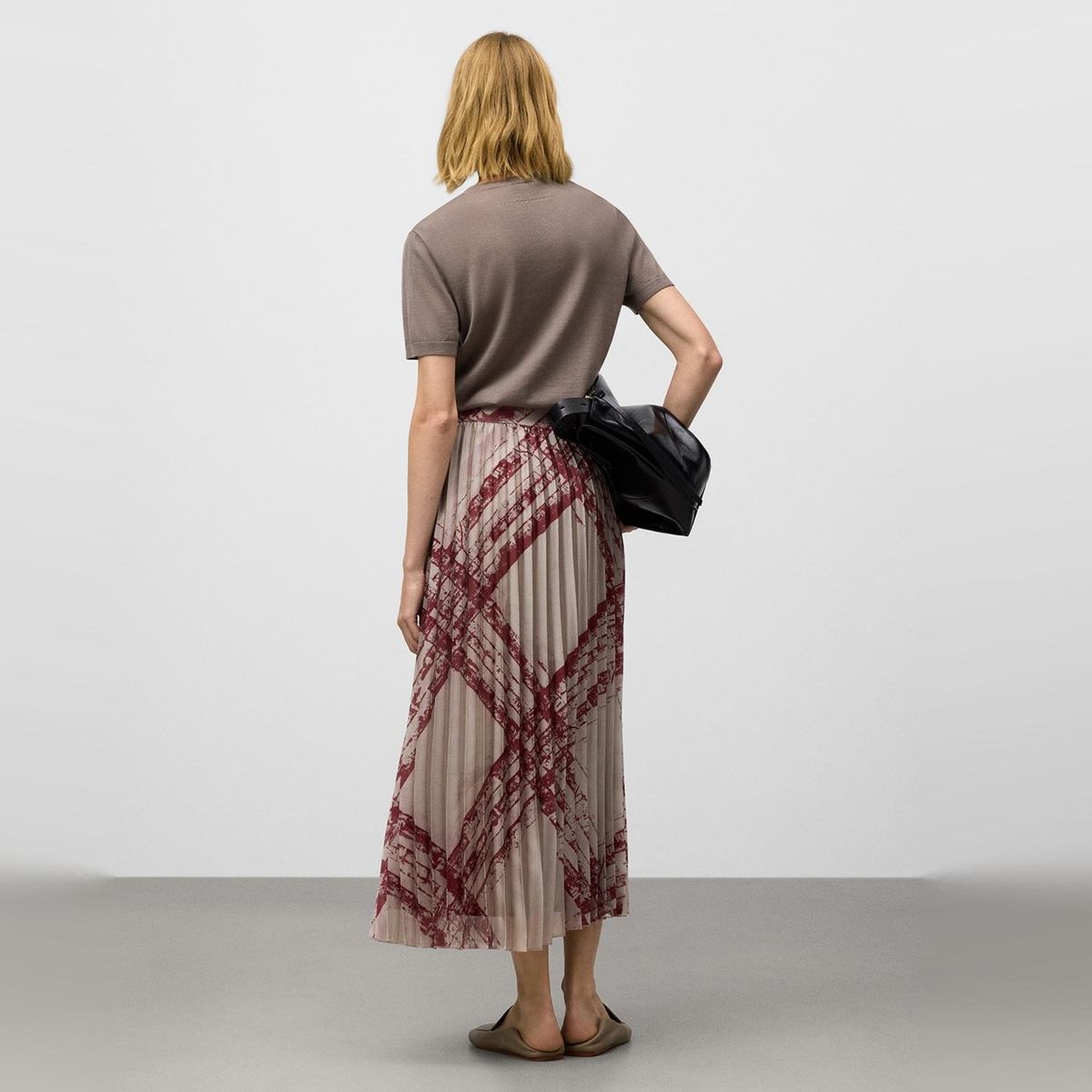 ADOLFO DOMINGUEZ - Falda Plisada Estampada Mujer Adolfo Dominguez