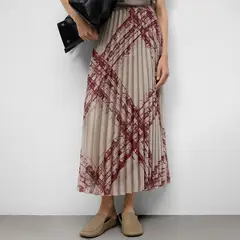 ADOLFO DOMINGUEZ - Falda Plisada Estampada Mujer